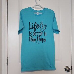 Piper Lou life is better in flip flops T-shirt size medium